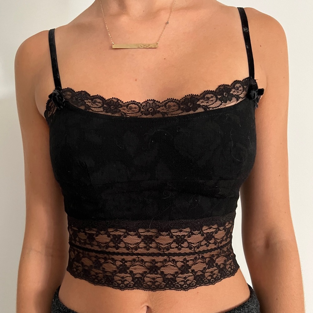 Moschino Black Lace Detailed Top